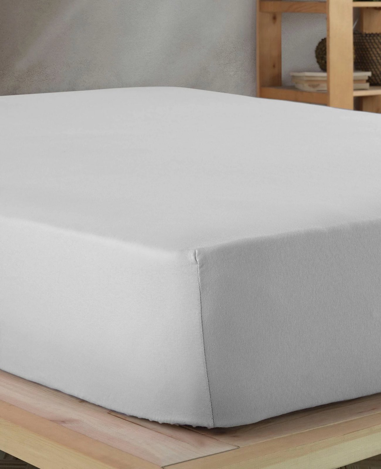 Çarçaf i shtrënguar jersey për dyshek dopio, ngjyrë gri, L'Essentiel Linge de Maison