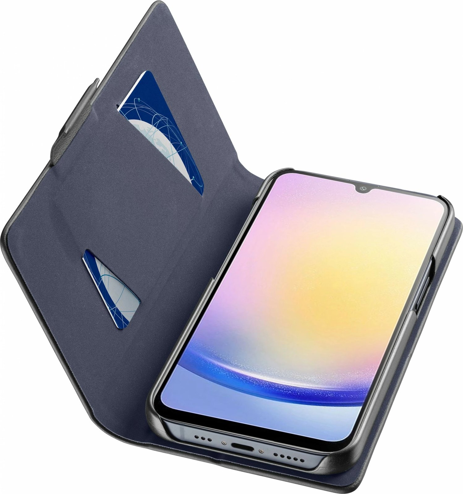 Mbështjellës Cellular Line për Samsung Galaxy A26, wallet case, 6.6 inç, e zezë