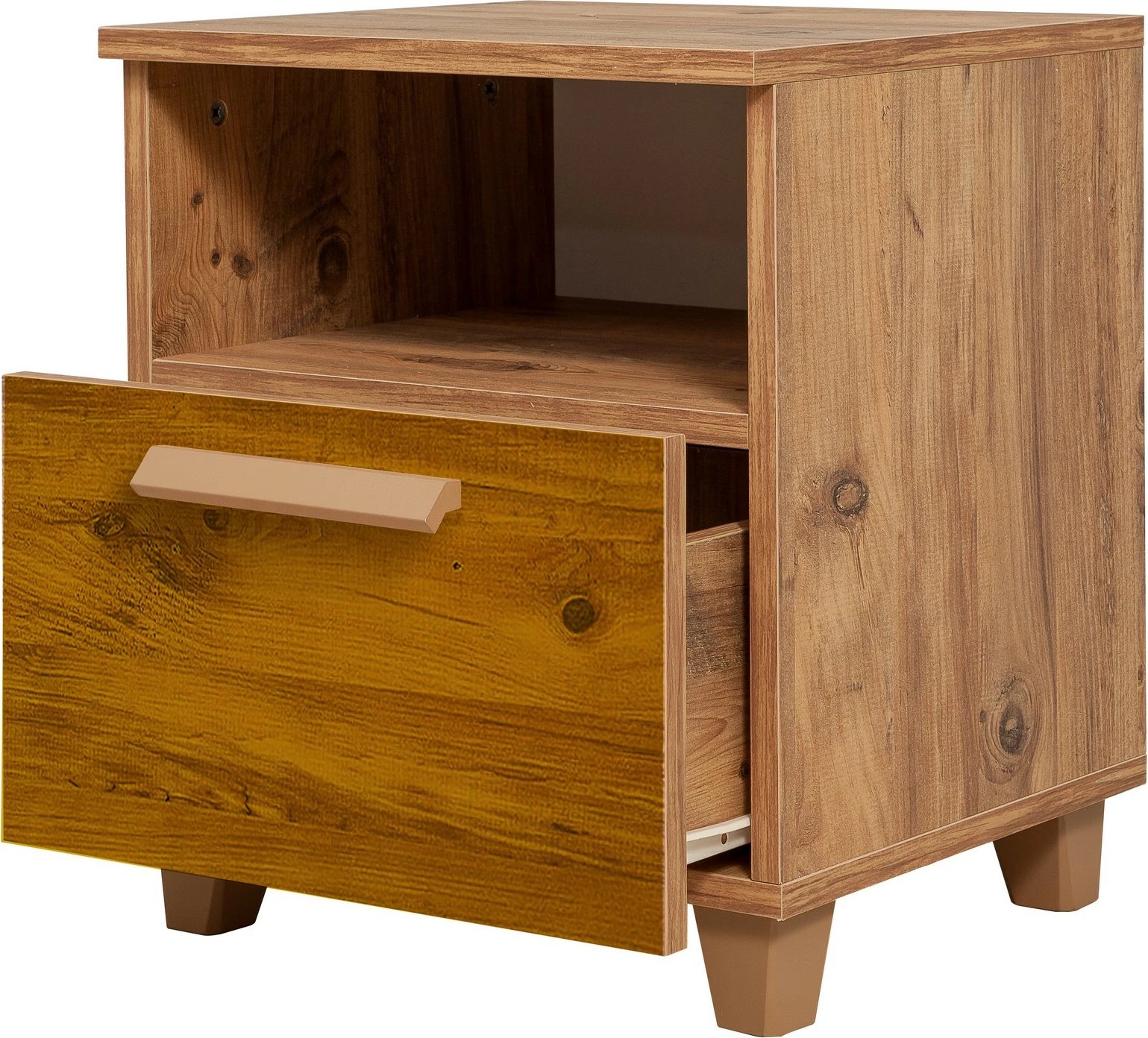 Komodinë natës Skye Decor, Leva Alfa Sun, ngjyrë pishë Atlantike