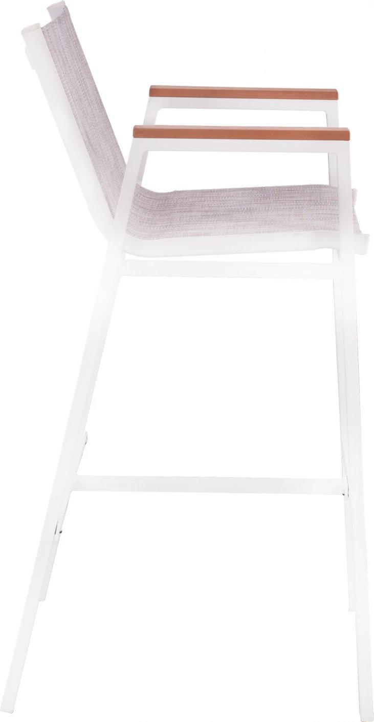 Karrige për bar alumini e bardhë me polywood 52x58x108 cm. FH5790.01