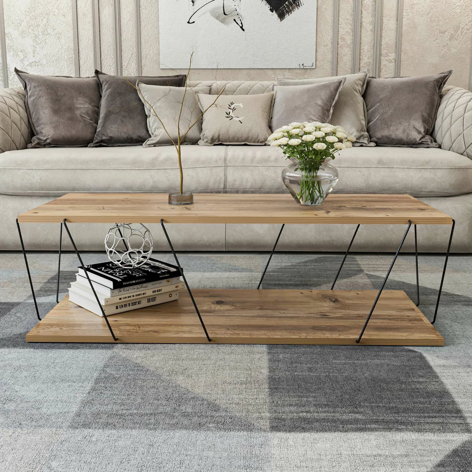 Komodë për TV Hanah Home, Labranda, ngjyrë pishë