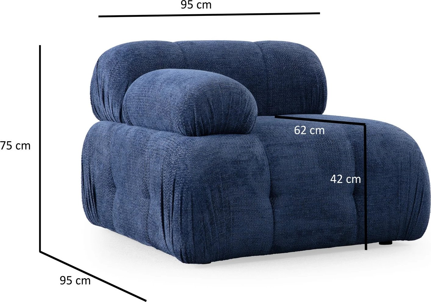 Karrige një vendëshe Atelier del Sofa, Petite L1, ngjyrë blu nate