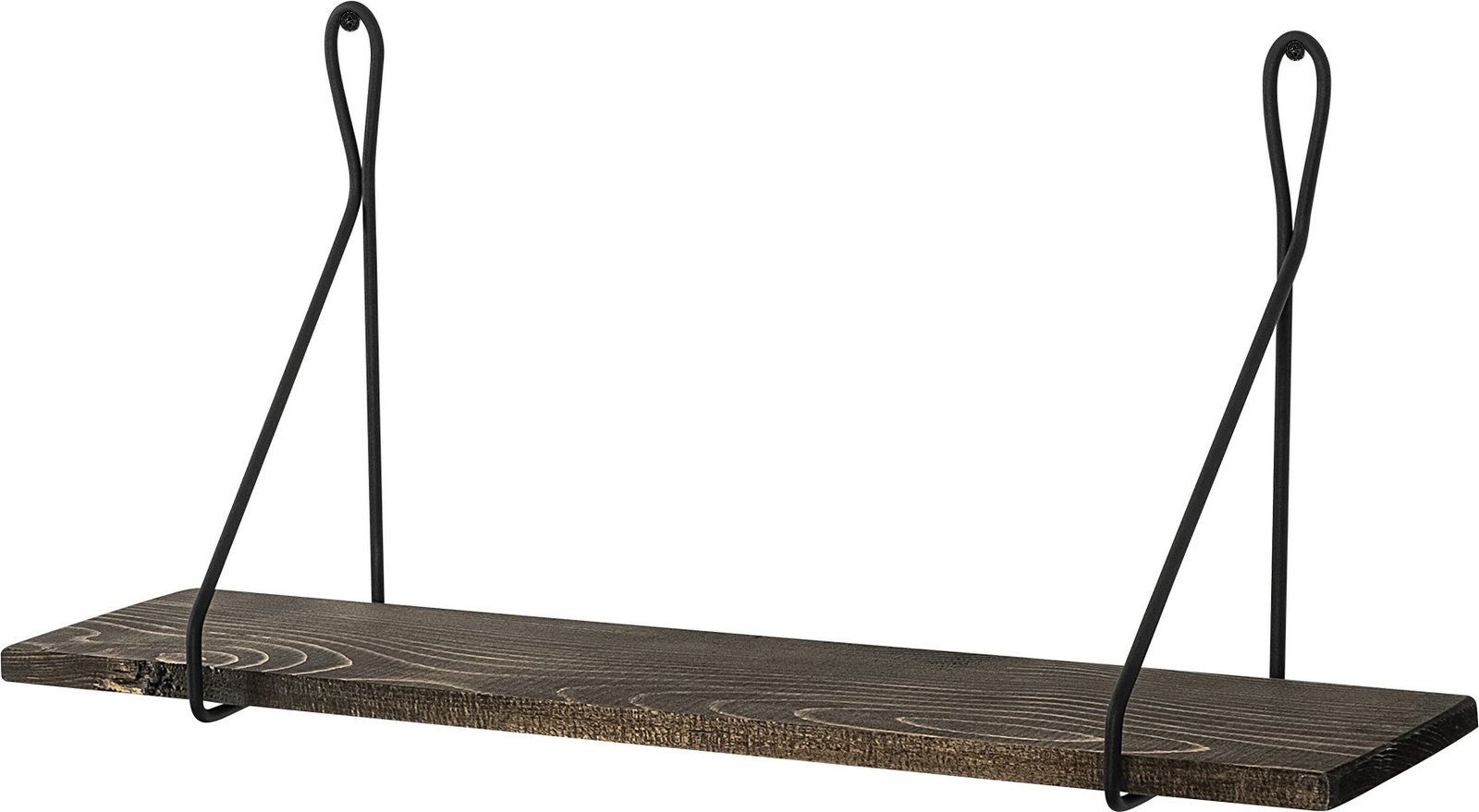 Raft muri Hanah Home, Amaryllis, dru bredhi, kornizë metalike, ngjyrë e zezë dhe arre e errët, 60x27x15cm Raft muri Hanah Home, Amaryllis, dru bredhi, kornizë metalike, ngjyrë e zezë dhe arre e errët, 60x27x15cm