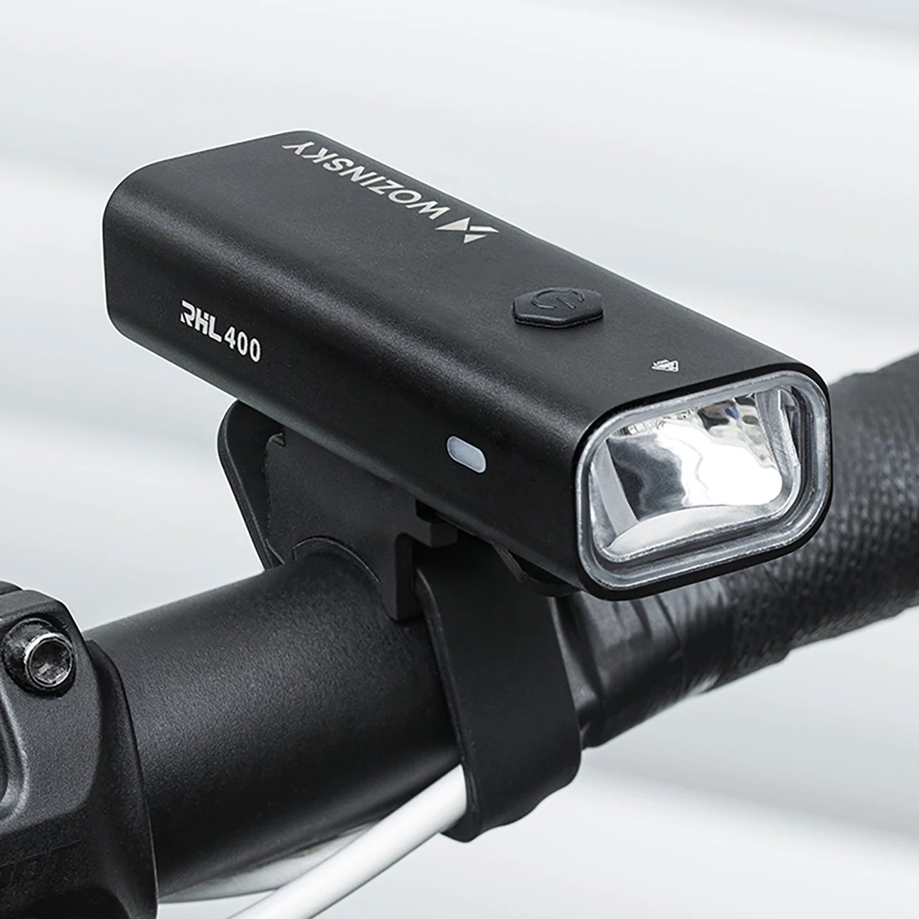 Set drita biçiklete Wozinsky WSBLB2, 400 lm, USB-C, e zezë