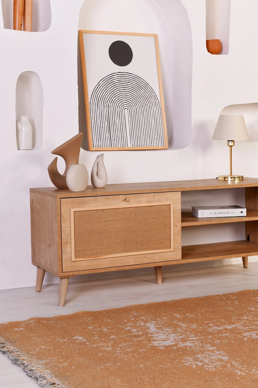 Komodë TV Hanah Home, Jüt 140, ngjyrë lisi