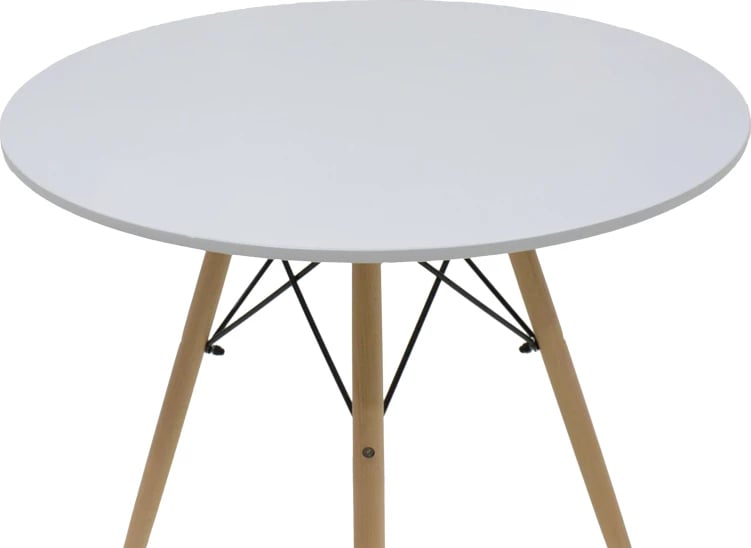 Set tavoline me karrige, ngjyrë gri/bardhë-natyrale, D80x73cm