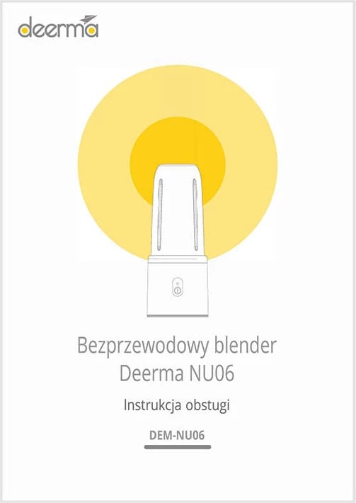 Blender portabil Deerma DEM-NU06, 400 ml, pa kabllo, Blu