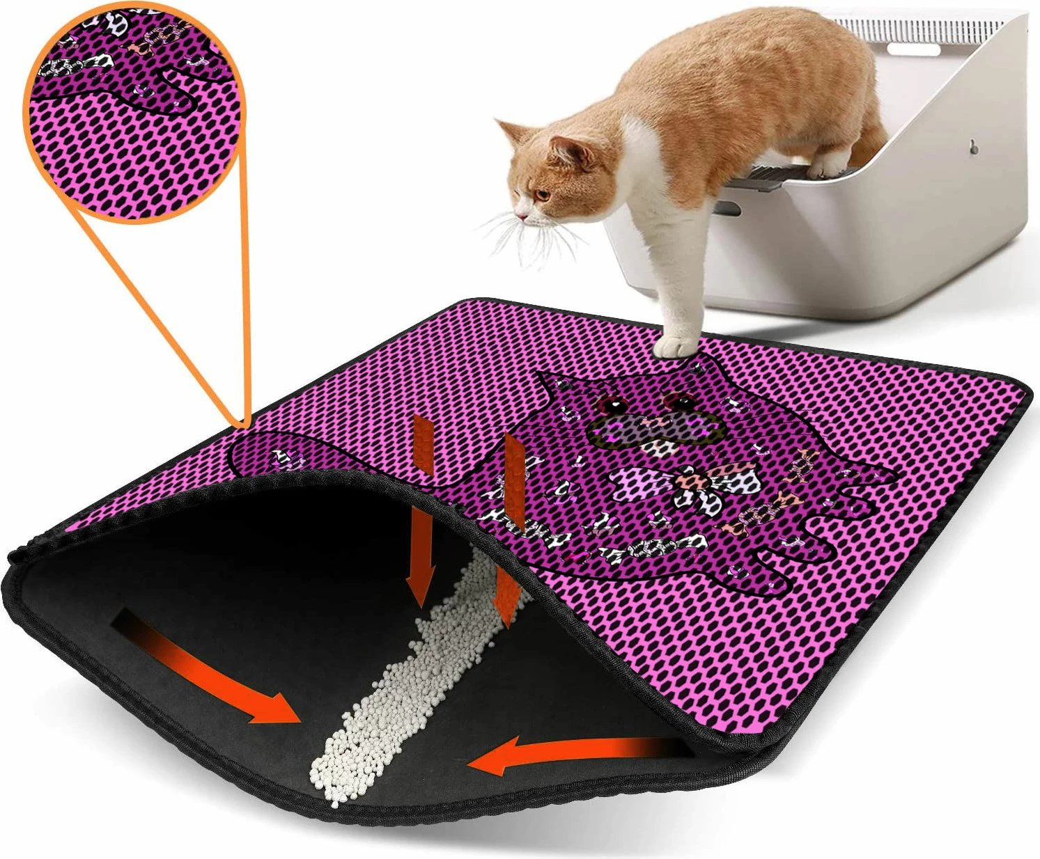 Tapet për rërë mace, shumëngjyrësh, Paws & Whiskers, Nrszn0214, 45x60cm