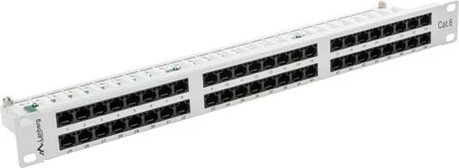 Patch panel Lanberg PPU6-1048-S, 48 porta RJ-45, CAT 6, 1U, 19", Gri