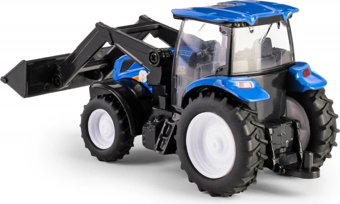 Traktor lodër Daffi New Holland T6 me rimorkio, metal dhe plastikë, Blu e Zi
