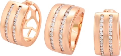 Set Xuping të praruar në ari UVA2R- unazë + vathë