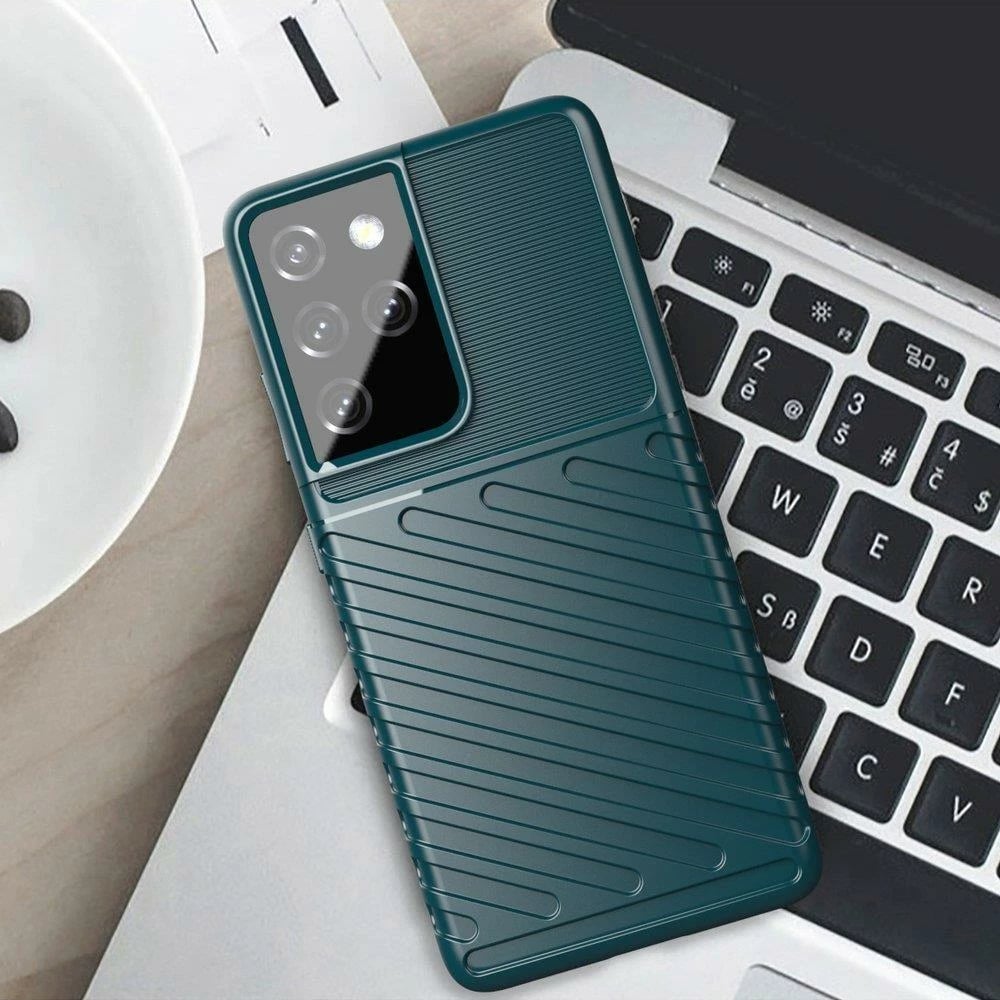 Mbështjellës Hurtel Thunder Case për Samsung Galaxy S22 Ultra, i zi