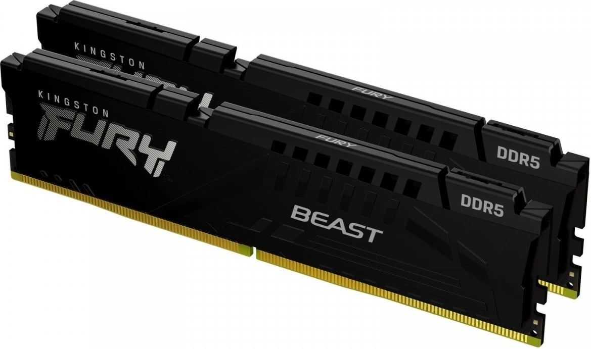 RAM Memorje Kingston Fury Beast DDR5, 16GB (2x8GB), 6000MHz, CL36, E zezë