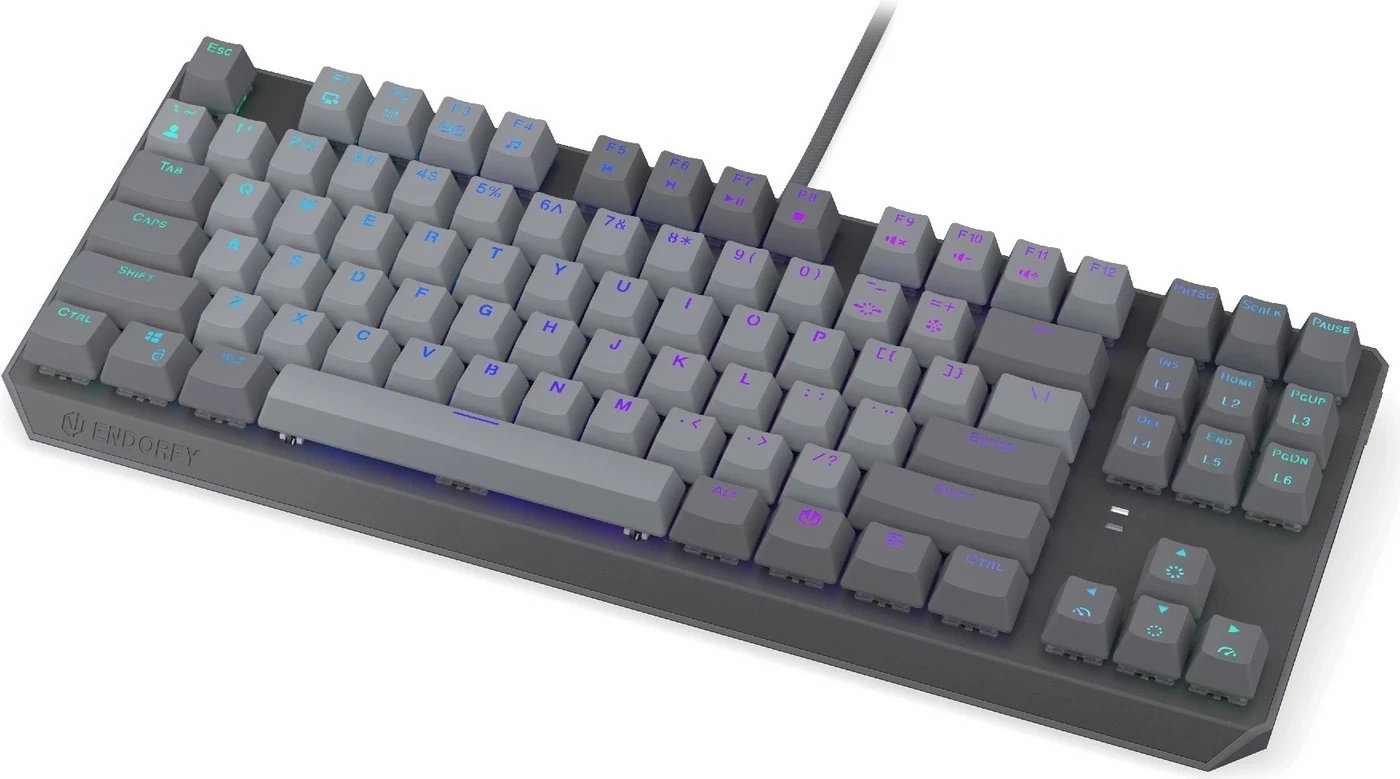 Tastierë mekanike Endorfy Thock V2 TKL, RGB, 80%, Hot-Swap, USB-C, gri