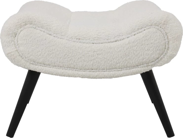 Stool - tabure, pëlhurë boucle e bardhë, 68x58x40cm