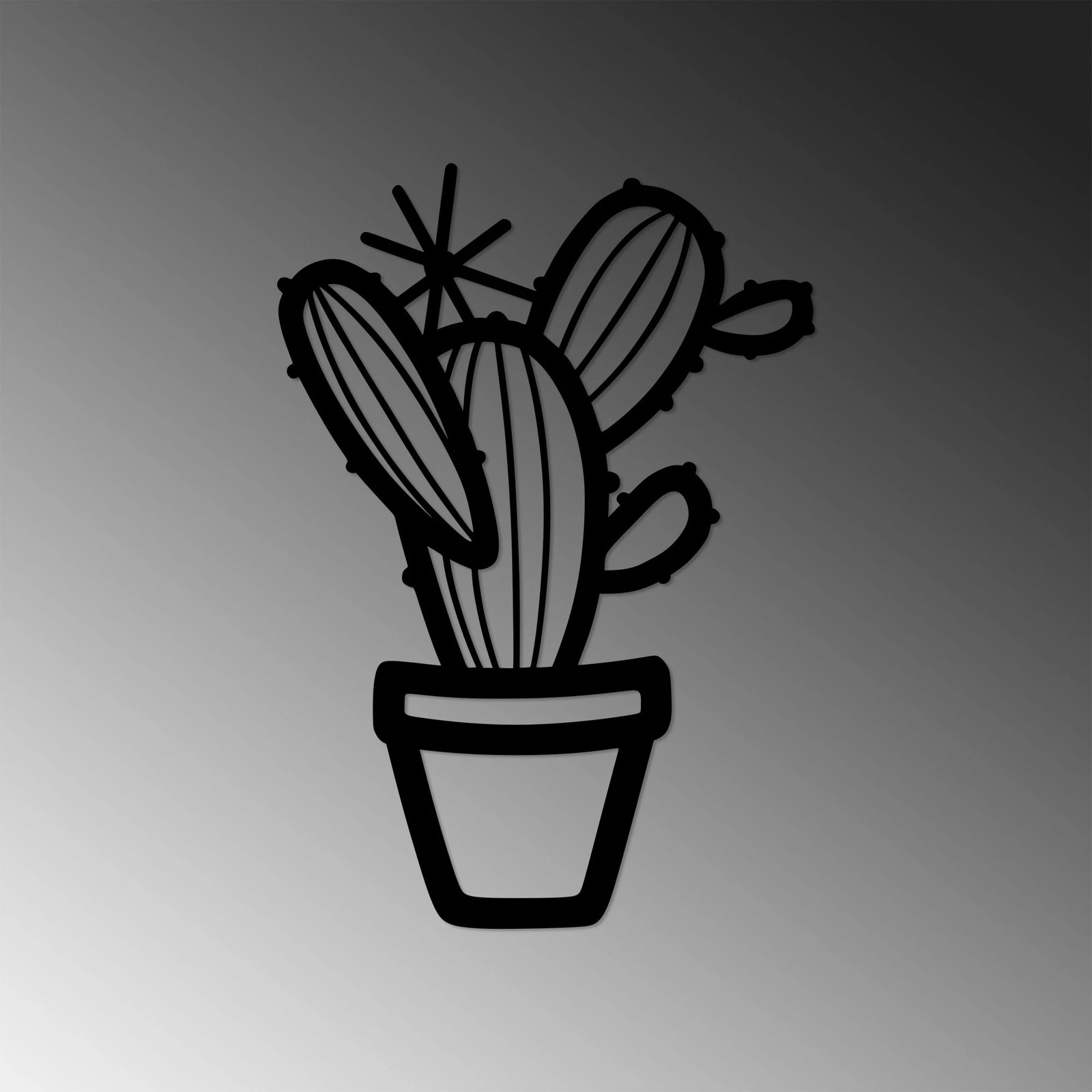 Aksesor dekorativ metalik për mur, kaktus, Wallity - 464