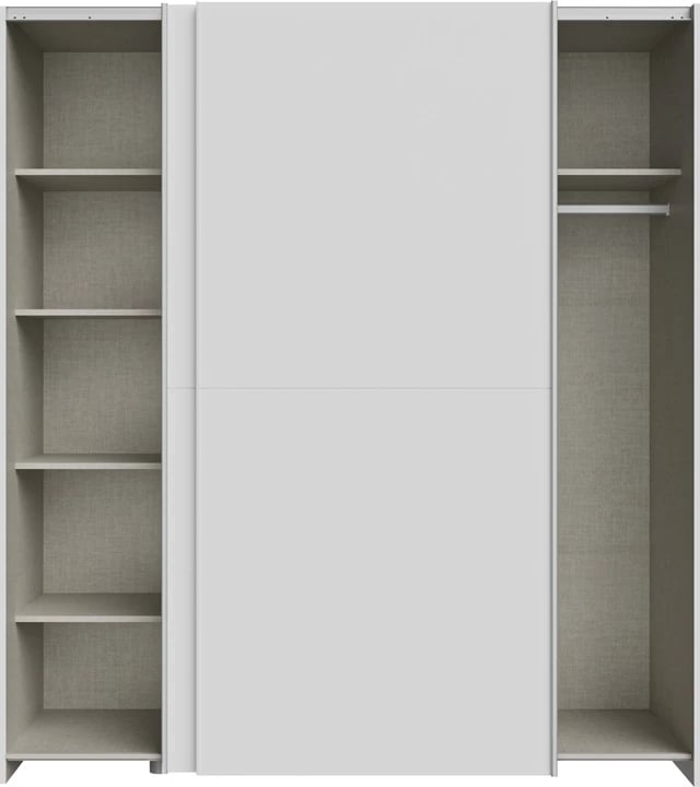 Dollap Noez I me dy dyer rrëshqitëse, ngjyrë e bardhë, 170.5x61x190.5cm