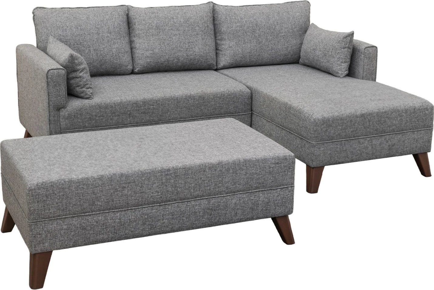 Kënd-sofë krevati Bella, kënd i djathtë, gri