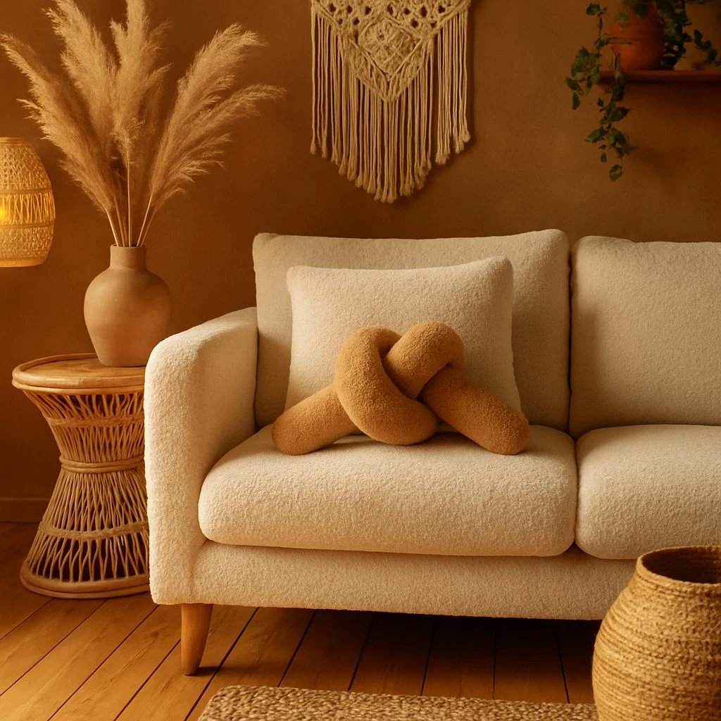 Jastëk dekorativ, ngjyrë kafe, Evila Originals, Ask Dugum, 44x22x18cm