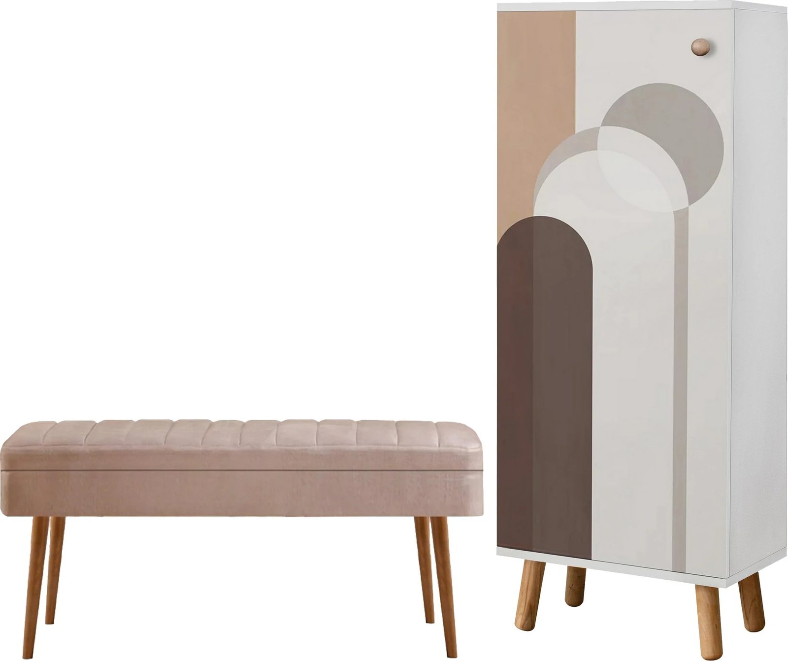 Set mobiljesh për korridor Skye Decor, ngjyrë e bardhë dhe gur, 948-0900