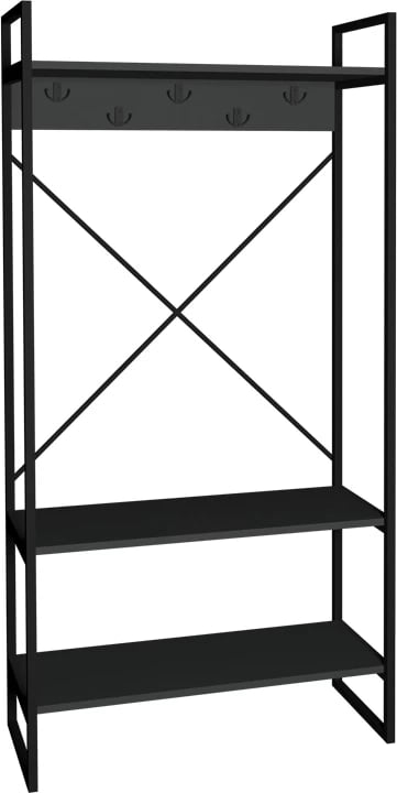 Mobilje hyrëse Levento, anthracite, kornizë metalike e zezë, 88x34x180cm