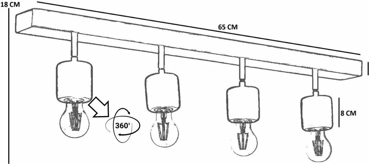 Llambë tavani prej druri, Opviq 9005-4, ngjyrë lisi