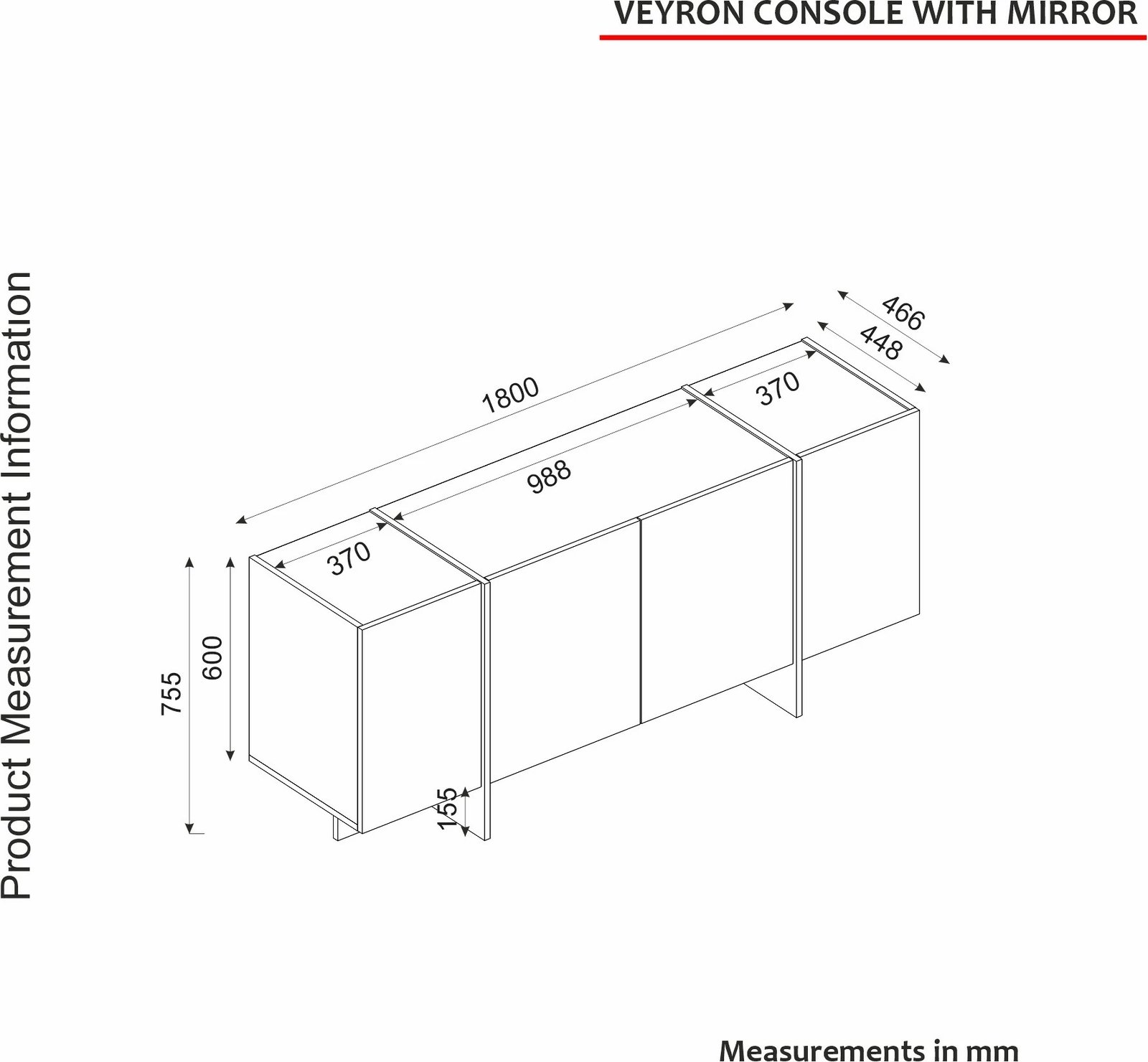 Konsol Skye Decor, ngjyrë travertin dhe sandstone, 180x75.5x46.6cm