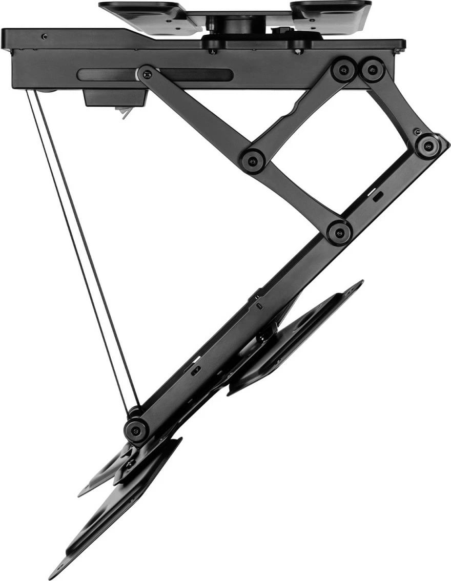 Mbajtëse tavani elektrike për TV Maclean MC-491, 23-65 inç, 30kg, VESA 600x400, 90° rrotullim, e zezë