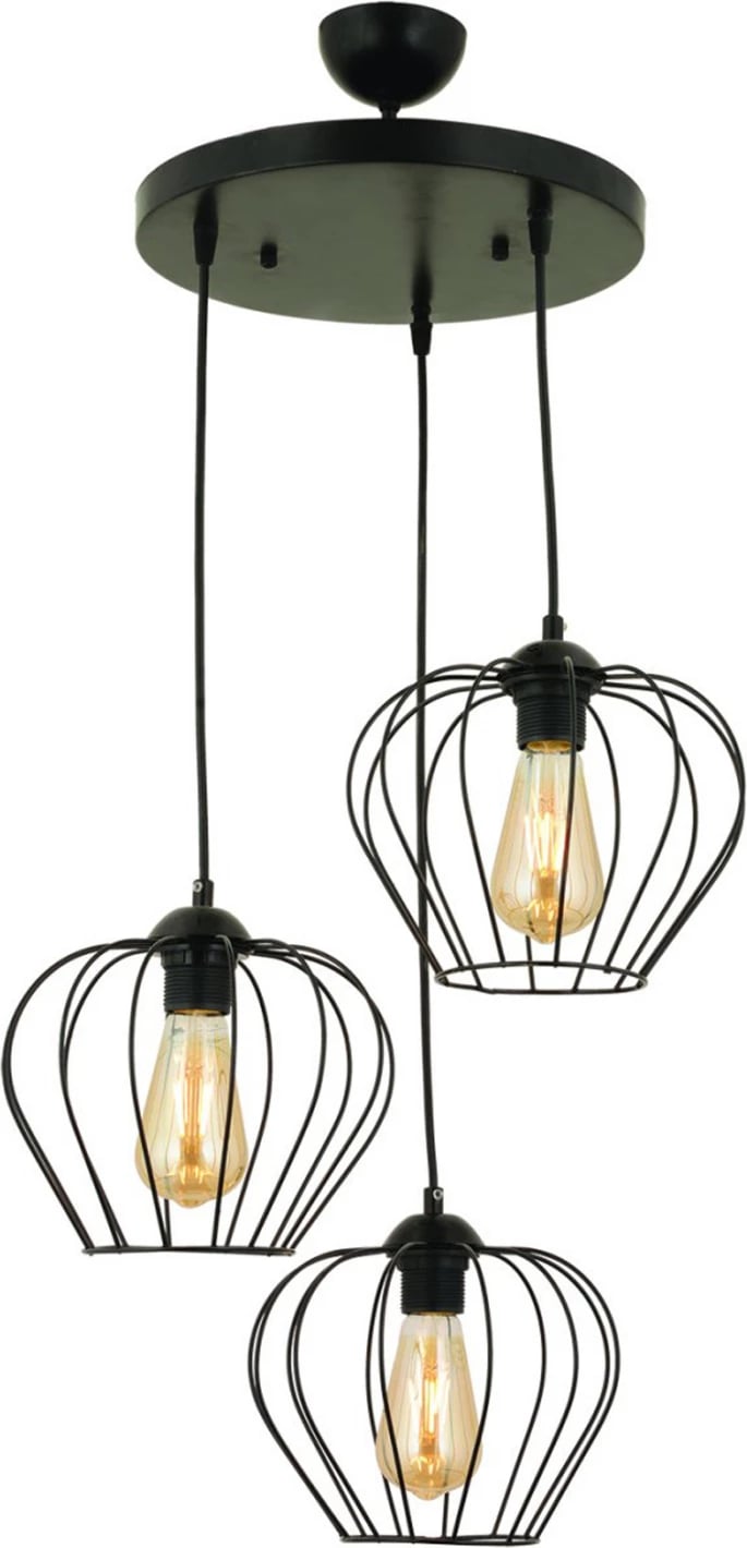 Llampë varëse 3-dritash, metalike, e zezë, FH7564.01, 40x80 cm Llampë varëse 3-dritash, metalike, e zezë, FH7564.01, 40x80 cm