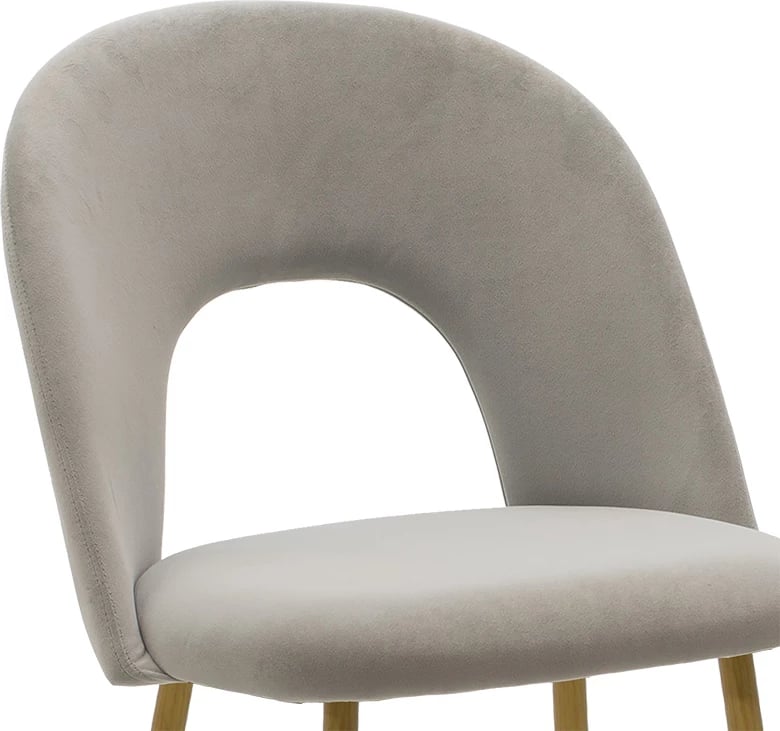 Karrige Jonah, kadife gri, këmbë natyrale, set prej 4 copash