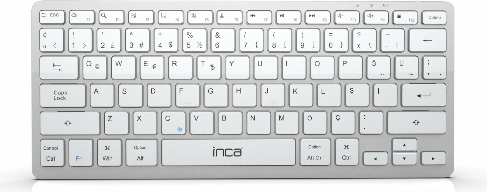 Tastierë Inca IBK-565BT, Bluetooth 5.0, 150 orë bateri, silver