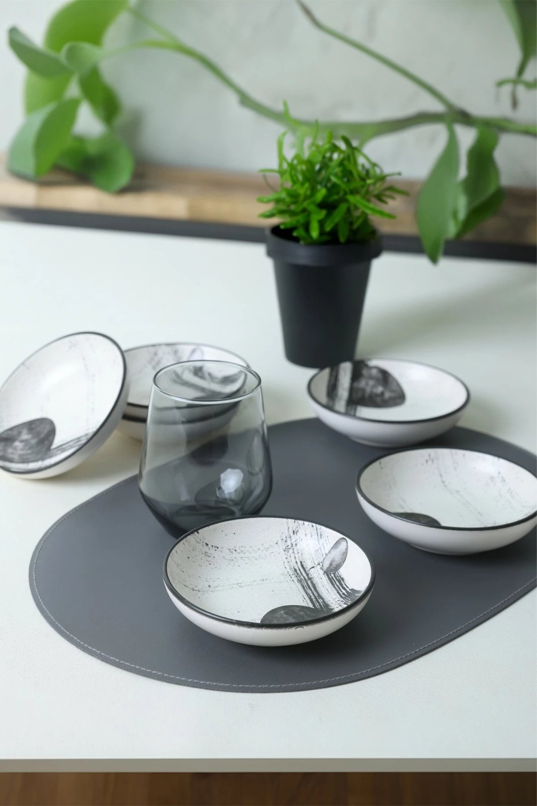 Set tasash për salcë (6 copë), Hermia Concept, X00017451, ngjyrë e bardhë mat