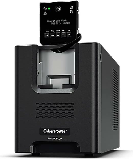 UPS, CyberPower PR1000ELCD, 1000 VA, line-interactive me AVR, valë sinusoide, LCD, e zezë