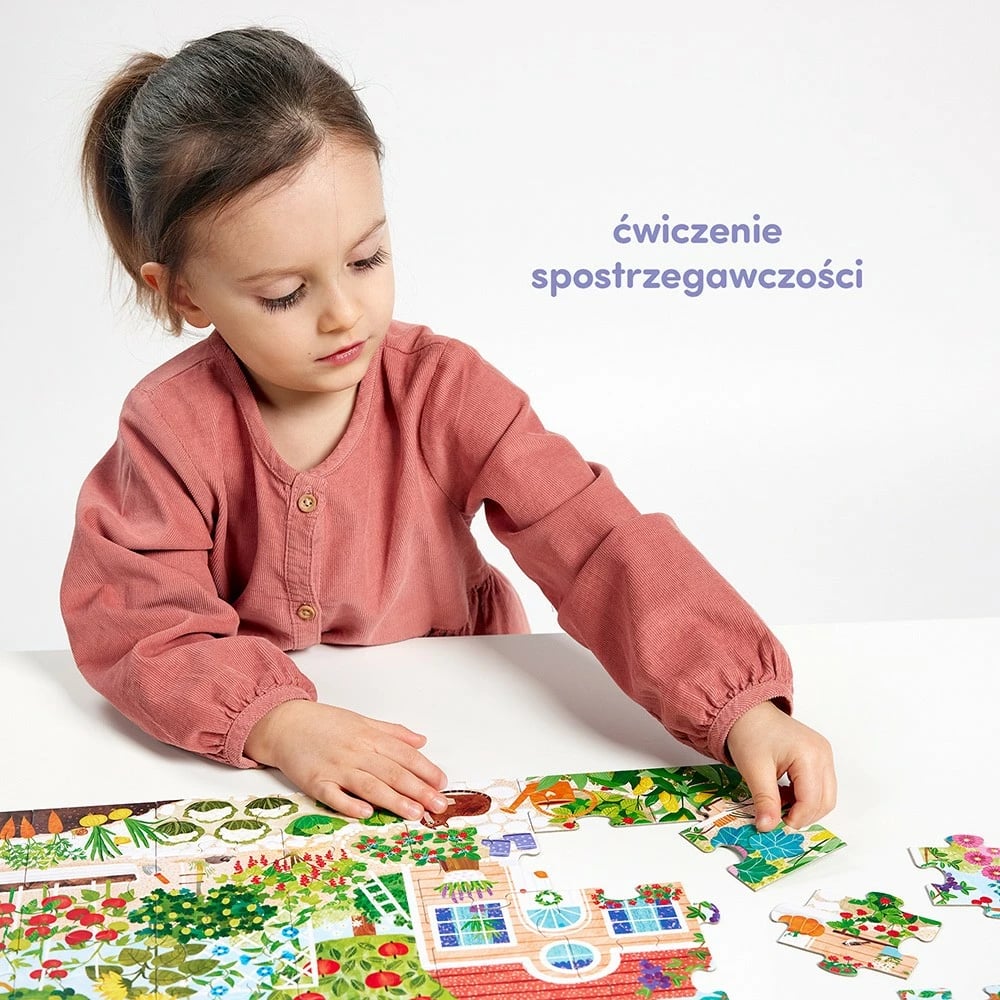 Puzzle edukativ CzuCzu Co rośnie w ogródku, 40 pjesë, me kartela shtesë, për fëmijë
