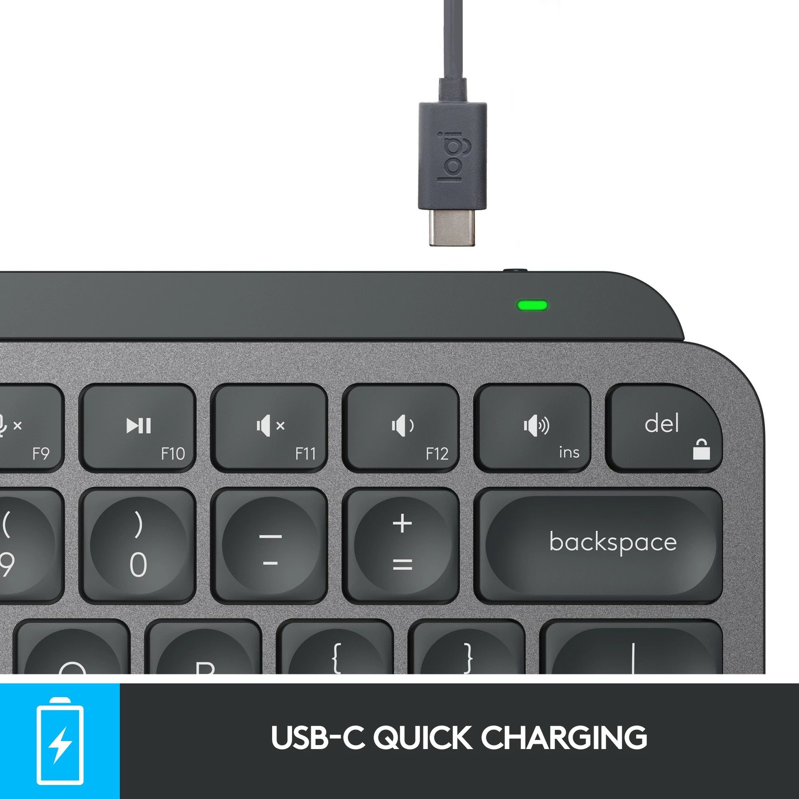Tastierë Logitech MX Keys Mini, wireless, e ndriçuar, gri e errët