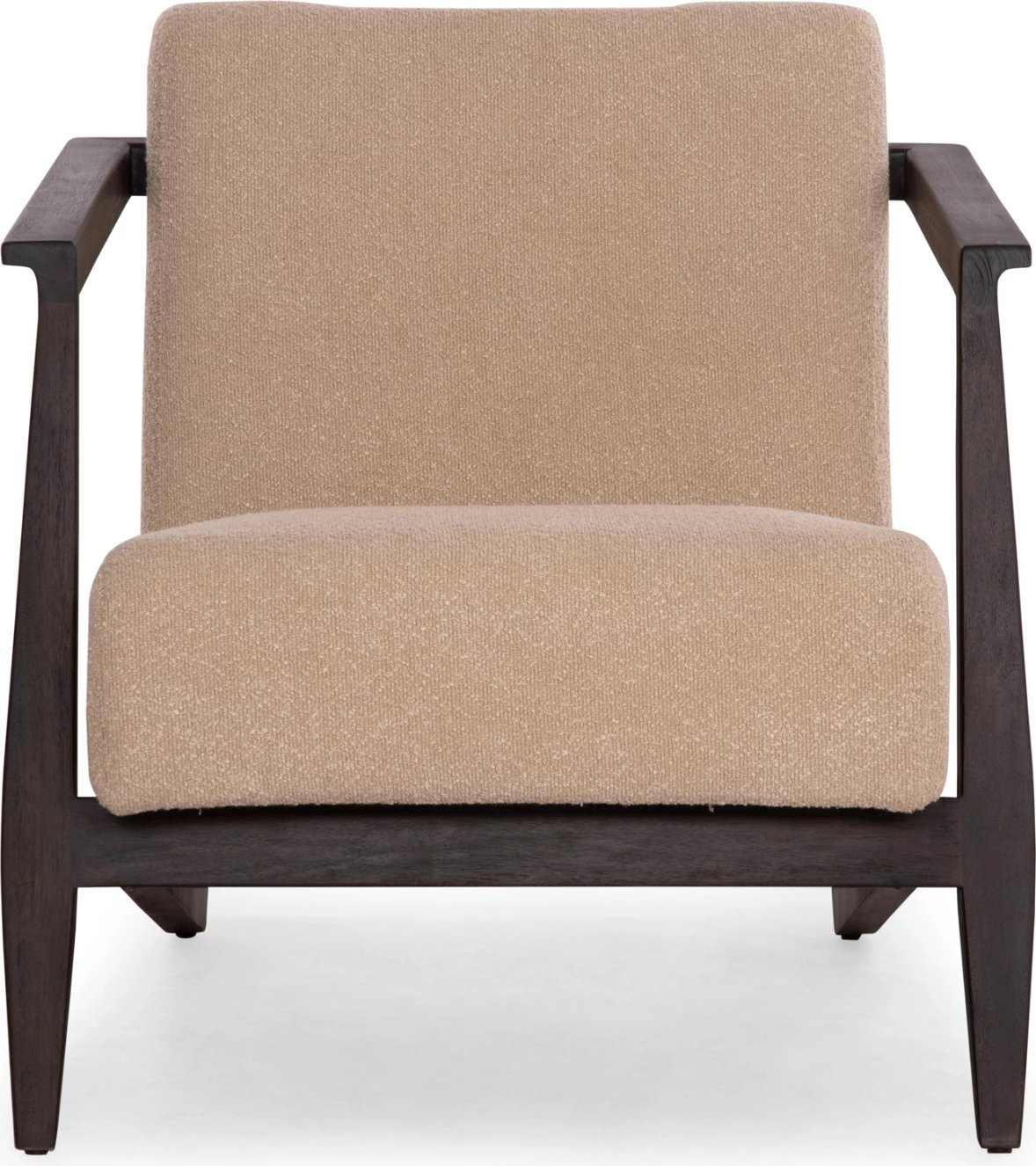 Fotelje Cynthia, dru mahogany i zi, jastëk krem, 65x75x60Hcm