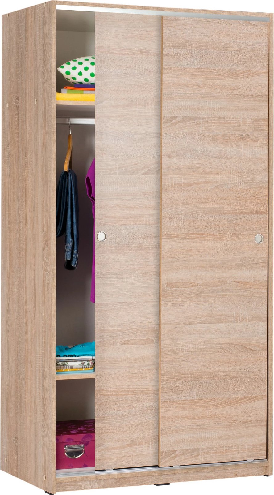 Dollap me dyer rrëshqitëse, ngjyrë Sonomo, Hanah Home, SWD-402-SS-2, 94x52x182 cm