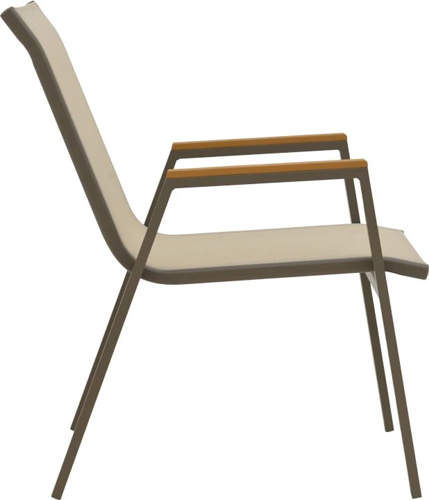 Set tavoline me karrige Lafla-Azelie, alumin champagne, plywood natyral, 160-240x100x75cm, 9 copë