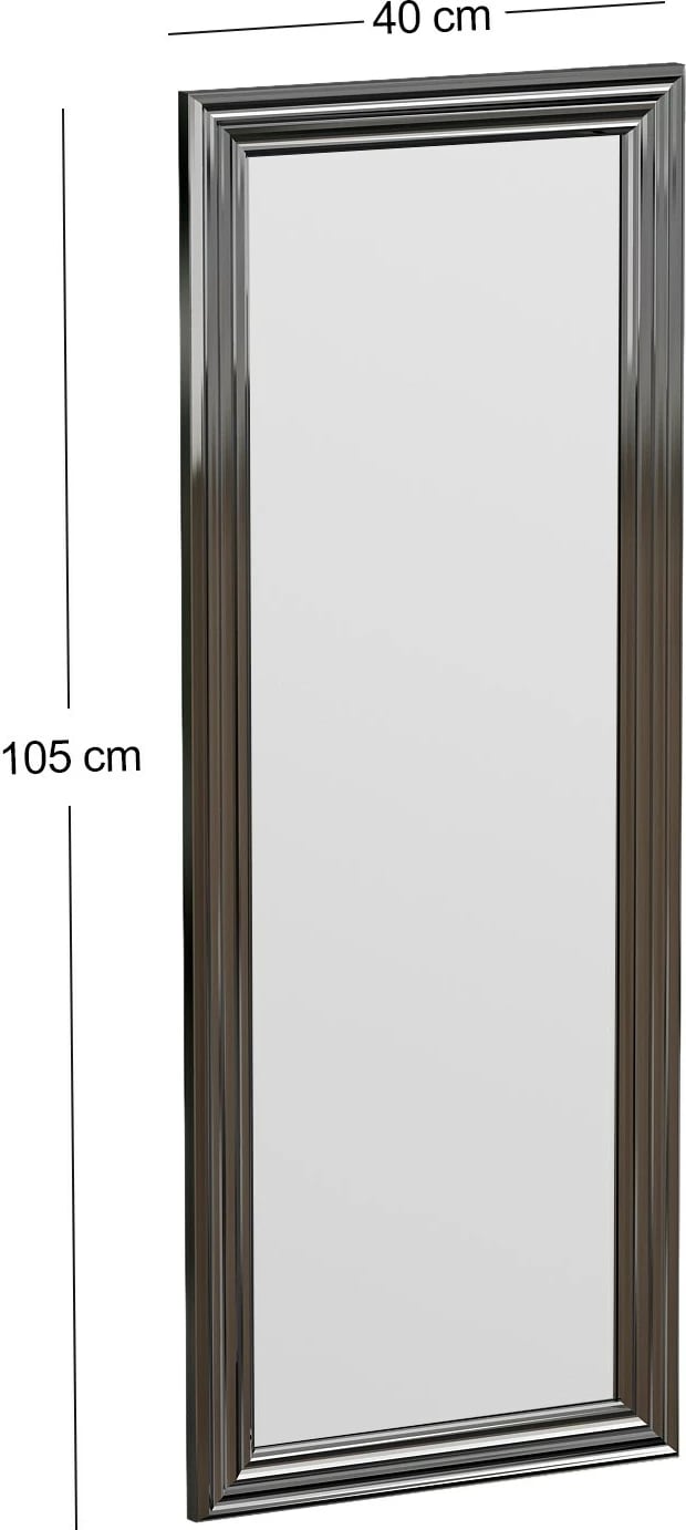 Pasqyrë me kornizë argjendi, Hanah Home, Smooth, 40x105cm
