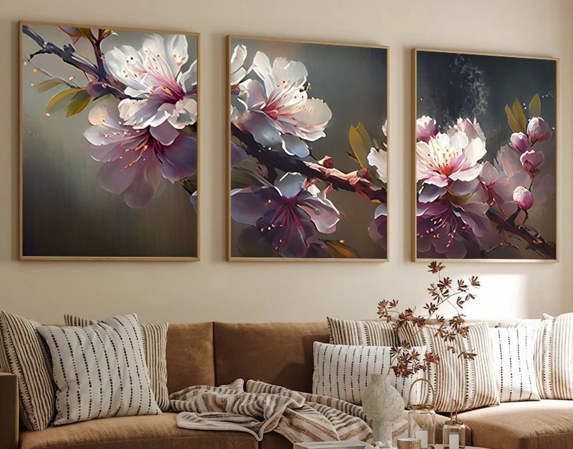 Pikturë dekorative me kornizë MDF (3 copë), Wallity, Huhu222, 35x50cm