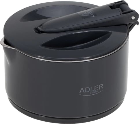 Çajnik elektrik udhëtimi, Adler, AD 1377, 0.6 L, 600 W, trup silikon i palosshëm, funksion mbajtje ngrohtë, kabllo e shkëputshme, gri