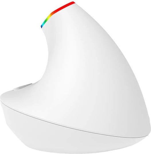 Maus vertikal Delux M618C, wireless, RGB, i bardhë