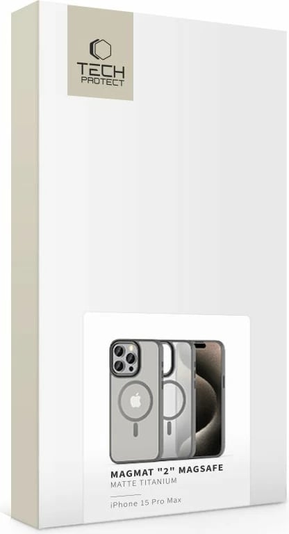 Mbështjellës Tech-Protect MagMat 2 për iPhone 15 Pro Max, MagSafe, titanium matte