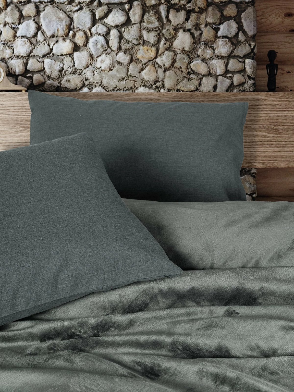 Set mbulesë për jorgan dopio, Flossy, ngjyrë gri