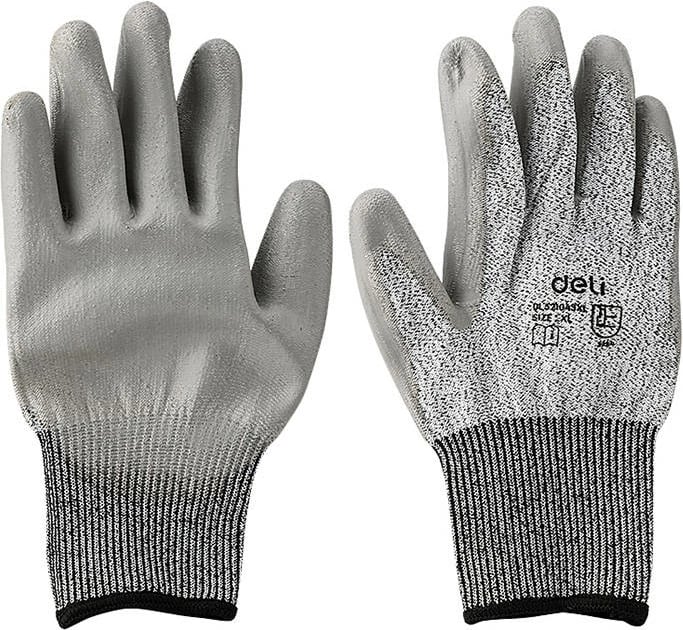 Dorëza mbrojtëse Deli Tools EDL521043XL, kundër prerjeve, XL, Gri