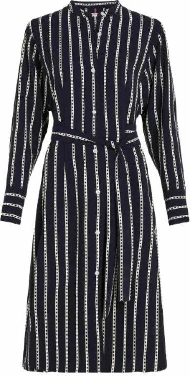 Fustan Tommy Hilfiger për femra, i bardhë dhe i kaltër