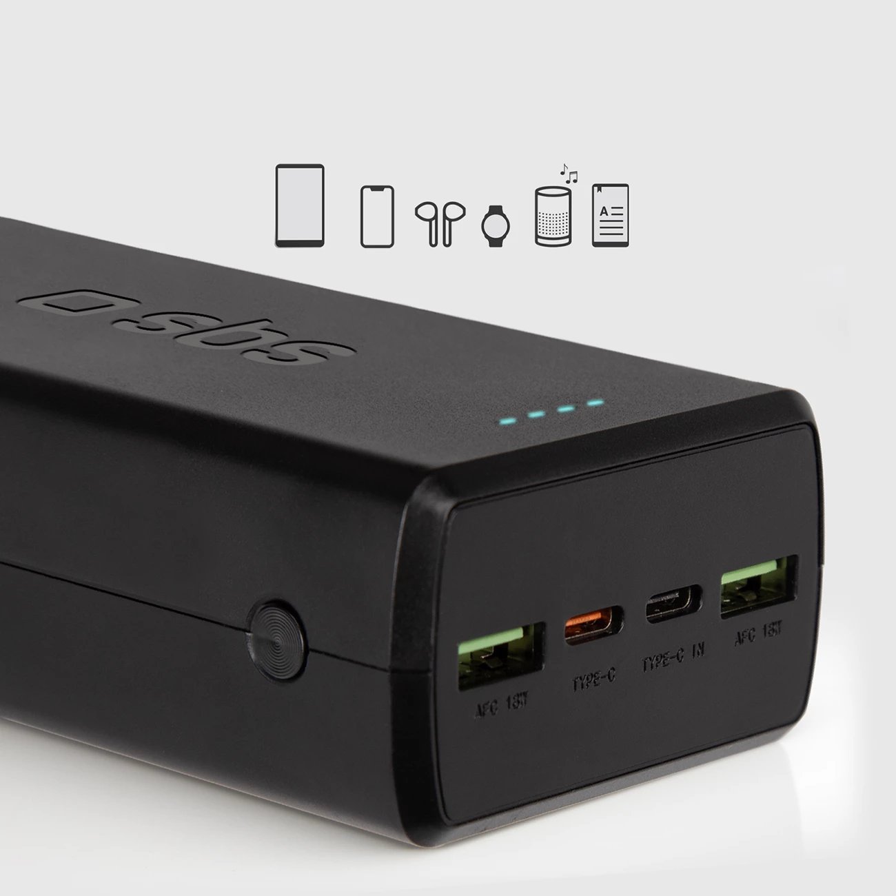 Powerbank SBS TTBB30000PD20K, 30000 mAh, 2x USB-C, 2x USB-A, e zezë