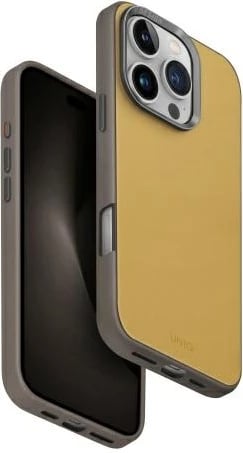 Mbështjellës UNIQ Lyden DS për iPhone 16 Pro 6.3", Magclick, verdhë-gri