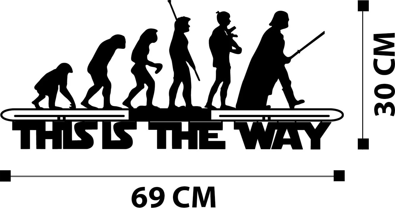 Aksesor dekorativ metalik për mur Wallity, Evrim, ngjyrë e zezë, 69x30cm