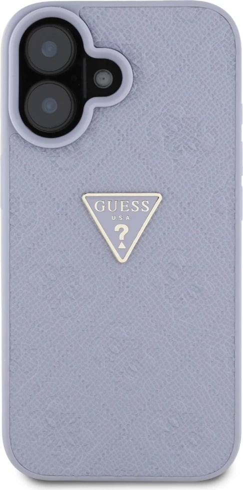 Mbështjellës Guess Hot Stamp 4G Pattern Triangle Metal Logo për iPhone 16, Vjollcë Mbështjellës Guess Hot Stamp 4G Pattern Triangle Metal Logo për iPhone 16, Vjollcë
